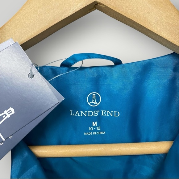 Land's End Down Puffer Vest Blue Green Sz M Sz 10-12 - Picture 3 of 9